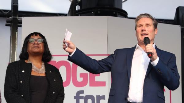 Diane Abbott and Sir Keir Starmer served together in shadow cabinet ahead of the 2019 election. Pic: PA
