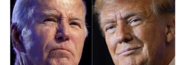 FILE - This combo image shows President Joe Biden, left, Jan. 5, 2024, and Republican presidential candidate former President Do<em></em>nald Trump, right, Jan. 19, 2024.