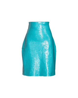 1980's Turquoise Sequin Bubble Skirt
