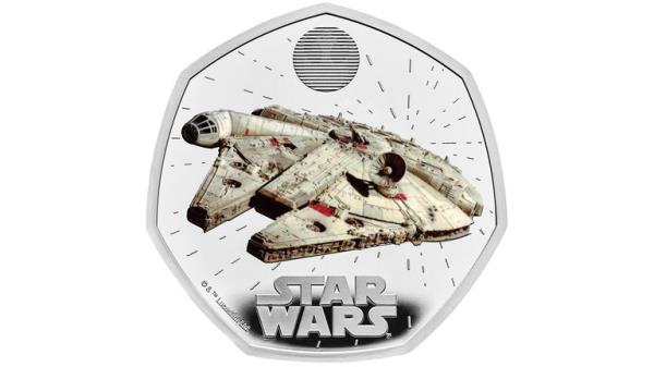 The Star Wars Millennium Falcon 50p coin.</p>
<p> Pic: PA