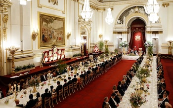 Grandness oozes from the state banquet at Buckingham Palace