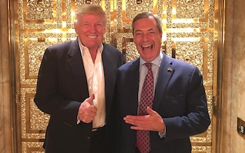 Nigel Farage poses with Do<em></em>nald Trump in Trump Tower