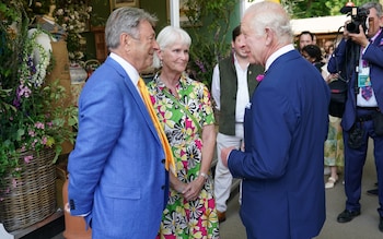 The King chatted to Alan Titchmarsh as he made his way through the grounds