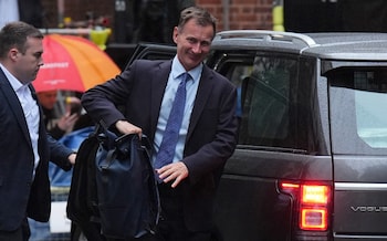 Mr Hunt arriving at Downing Street, after the Labour party won a landslide victory