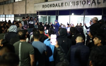 Protesters chanted 'Allahu Akbar', meaning 'God is the greatest' outside the police station