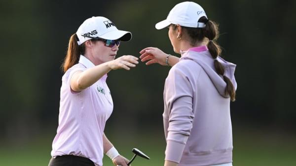 Leona Maguire (L) and Aine Do<em></em>negan are in US Open action on Thursday