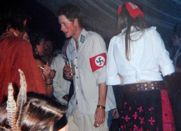Prince Harry wearing Nazi Armband