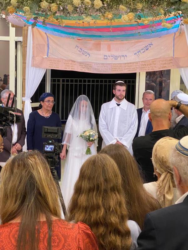 Yakir Abelow and new bride Maya