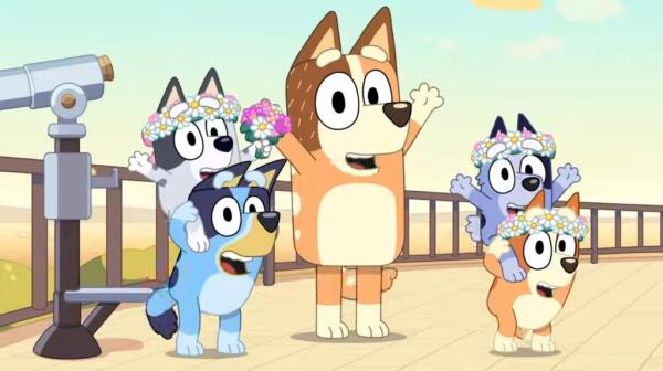Bluey (left) and friends in the Season 3 finale, a 28-minute episode called 