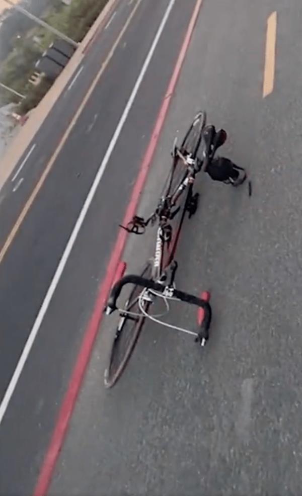 Noyes quickly got up as the kid grabbed the bike and began to run away but the reporter stopped the potential thief with the threat of public humiliation. 