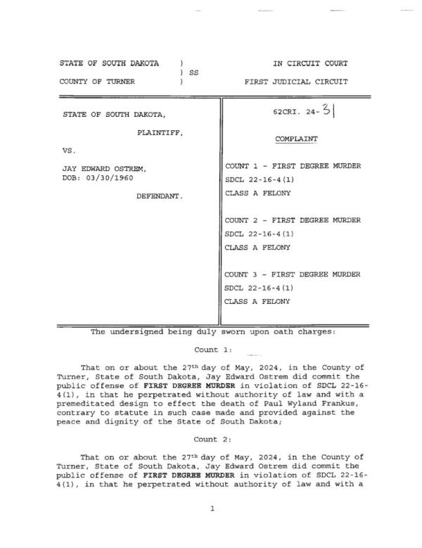Court docu<em></em>ments revealed that circumstances of Ostrem's arrest.