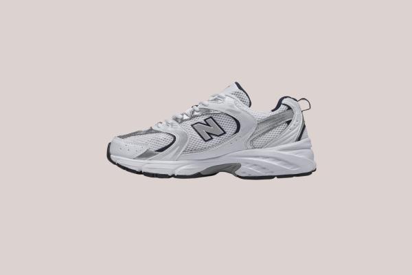 Image of white and gray running sneakers from Nike