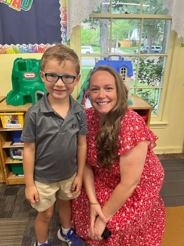 Barbaran pictured with her son after losing 15 pounds.