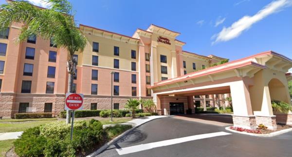 Investigators later learned that Riley, 43, was kicked out of the Hampton Inn in Kissimmee on April 3 after he trashed his room and cleared out the hotel store's alcohol