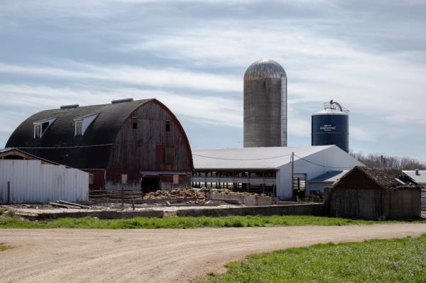 A view of dairy farmer Brent Pollard's farm in Rockford, Illinois,