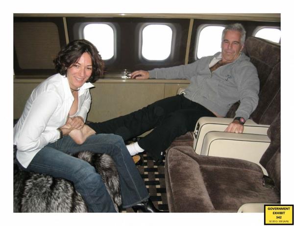 Ghislaine Maxwell and Jeffrey Epstein.