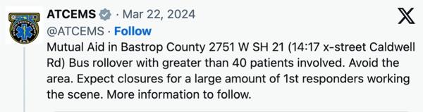 According to Hays CISD, a school bus carrying Tom Green Elementary pre-K students was involved in the crash