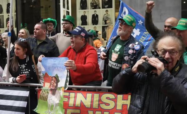 Protesters jeering at NYC Fire Commissio<em></em>ner Kavanagh