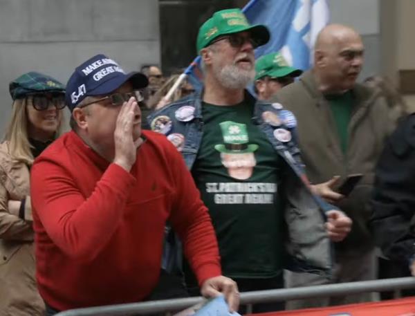 protesters at St. PAtrick's Day parade