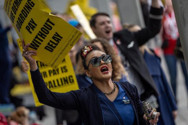 Some flight attendants havaen't gotten a raise in five years, though pilots across a number of major airlines have recently secured better contracts.