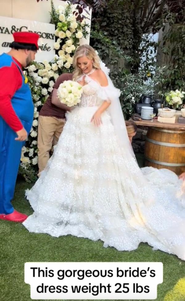 A screenshot of the bride, who was allegedly upset that a guest wore a white gown to her wedding. 