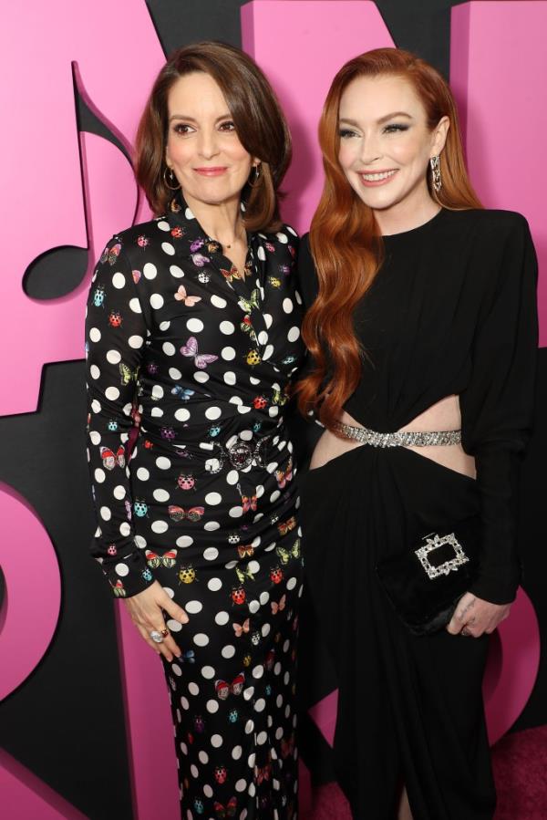 Tina Fey and Lindsay Lohan attend the global premiere of 