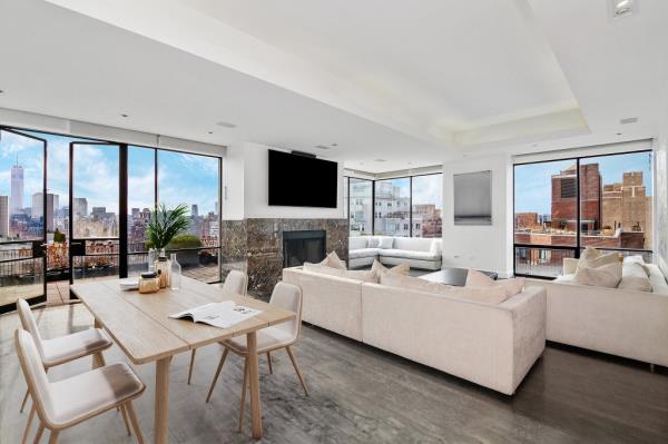 Interior of the home's living room. 