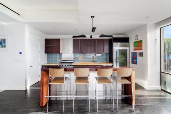 Interior of the home's kitchen. 