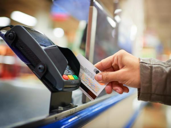 Swiping a credit card
