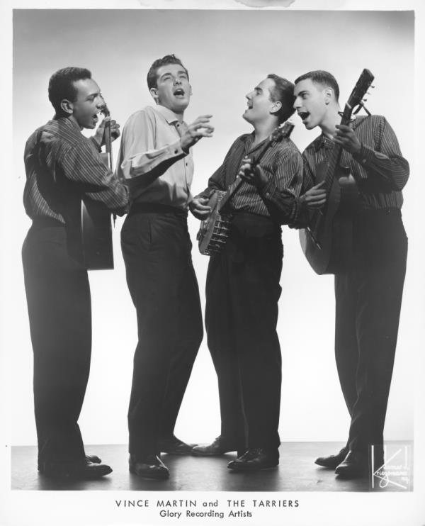 The Tarriers (L-R) Bob Carey, Vince Martin, Erik Darling and Alan Arkin pose for a portrait circa 1957 in New York City, New York.