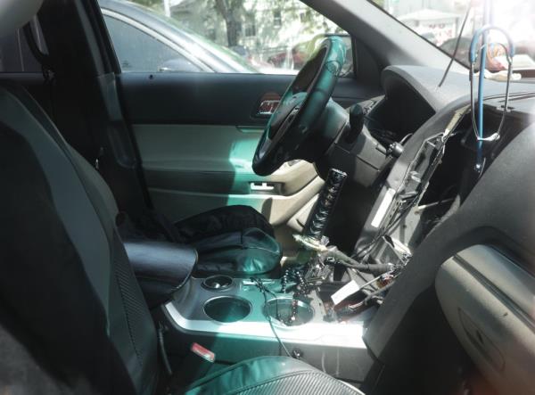 The interior of Judd Sanson's car