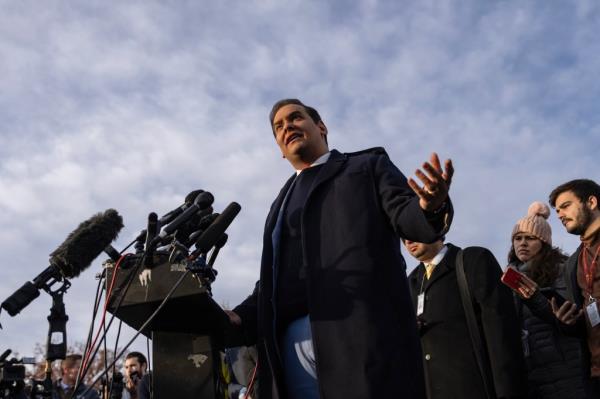 Rep. George Santos (R-NY) talks to reporters outside the U.S. Capitol on November 30, 2023 in Washington, DC.