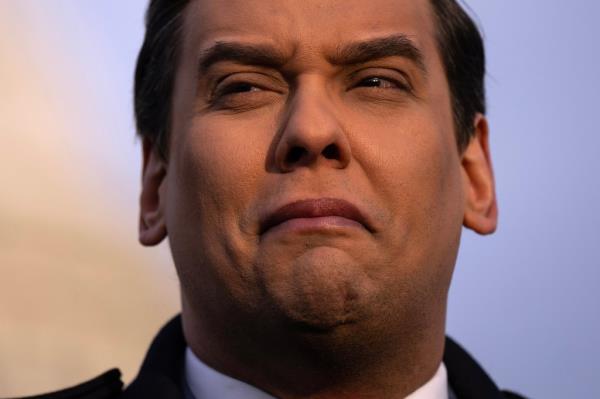 Rep. George Santos (R-NY) talks to reporters outside the U.S. Capitol on November 30, 2023 in Washington, DC.