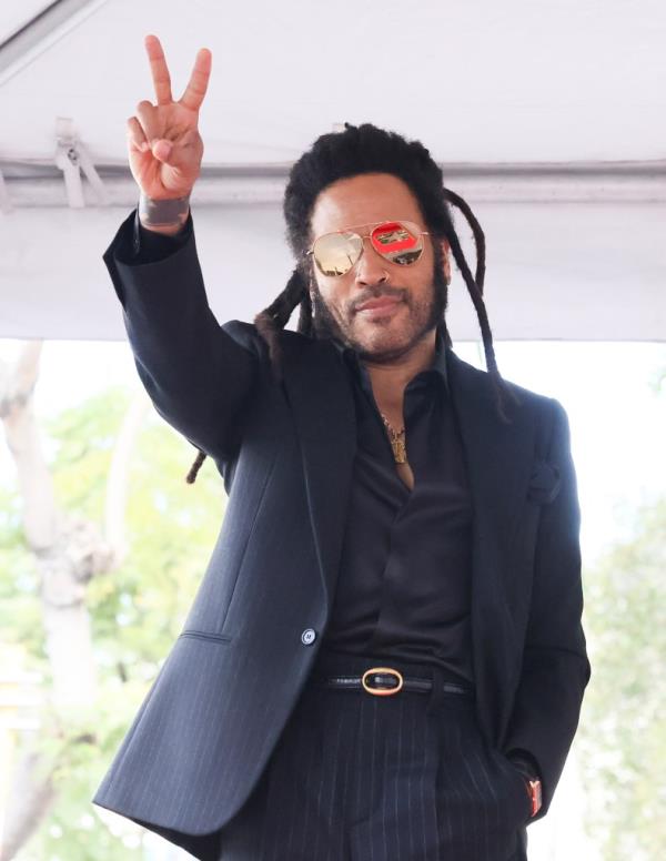 Lenny Kravitz at his Hollywood Walk of Fame ceremony 