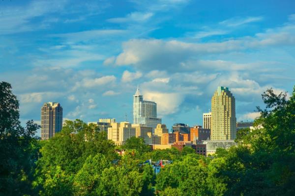 A beautiful cityscape of downtown Raleigh, North Carolina