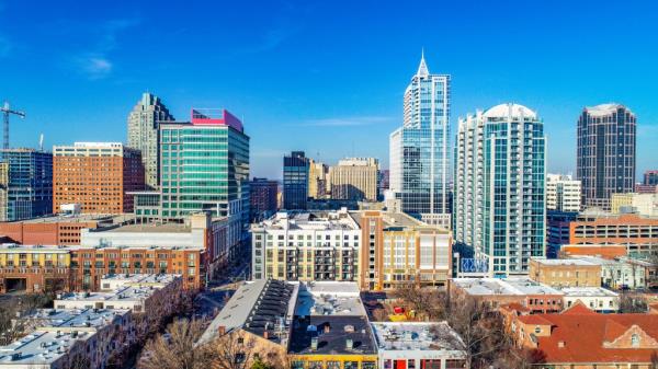 Raleigh North Carolina NC Drone Skyline Aerial