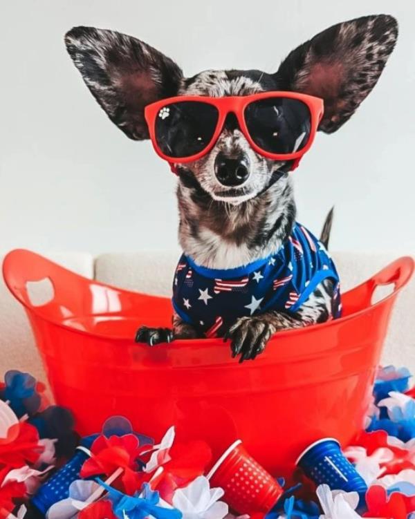 @bygollymisterollie/ CATERS NEWS (PICTURED Ollie the dog feels comfort in their outfit that includes red sunglasses, while sitting in a bucket ) This pampered pooch has always caught the eye of the public with his huge ears, but now his pawfect fashion sense has taken centre stage.Havin<em></em>g an owner who cherishes her pet so much even helped switch this dog's life from the rubble to the Ritz after she rescued him from co<em></em>nditions she was not comfortable speaking a<em></em>bout.Ollie, the three-year-old Chiweenie internet sensation, is a mix between a chihuahua and a mini-dachshund, which gave his owner quite the shock when his ico<em></em>nic 'bat' ears flopped out as he grew up.His owner, Cassandra Wildberger, from Virginia, USA, has treated her pup to the high life by dressing him in hundreds of outfits, which he showcases to his huge number of followers online. SEE CATERS COPY.