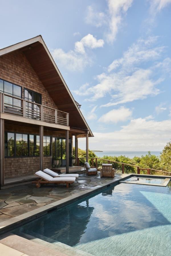 Exterior of the pooled backyard.