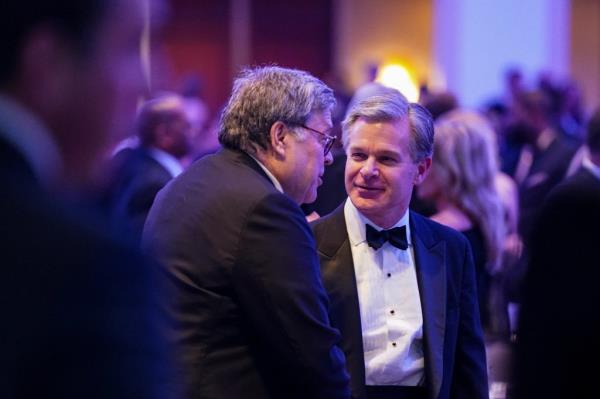 Former Attorney General Bill Barr and FBI Director Christopher Wray