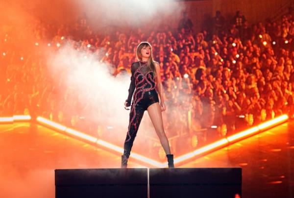Taylor Swift onstage. 