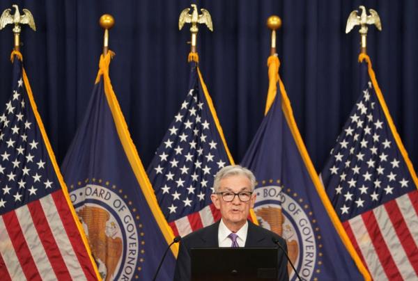 Fed Chair Jerome Powell speaking Wednesday.