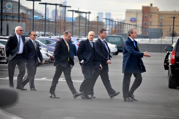 Roy Richter, far right, pictured with then-Mayor Bill DeBlasio and other NYPD top brass for a high level meeting in 2014.