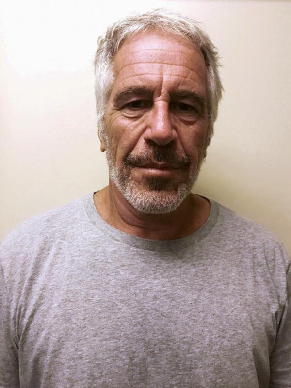 Jeffrey Epstein in his mugshot