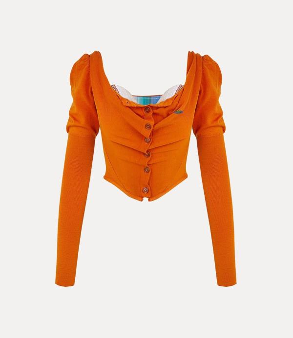 Vivienne Westwood's burnt orange Bea corset cardi