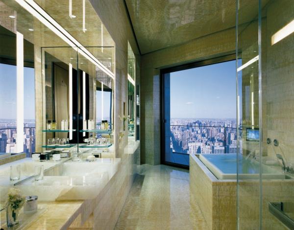 A suite inside the Four Seasons New York hotel.