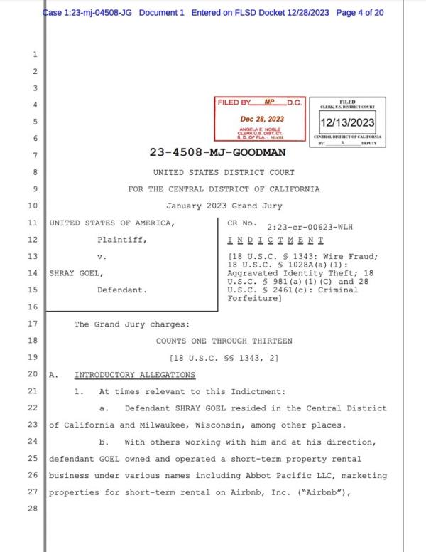 An alleged scammer who is accused of using listings on Airbnb and other vacation rental sites to defraud would-be tenants has been indicted on federal charges.