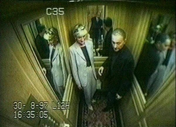 Diana and Fayed are pictured on the night they were killed in a car crash in Paris. 