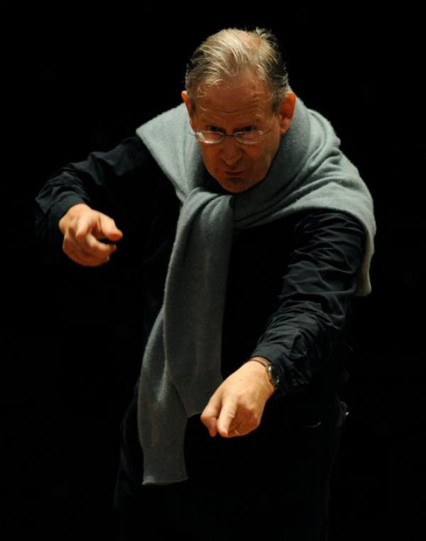 Co<em></em>nductor Sir John Eliot Gardiner performs at the Usher Hall in Edinburgh. --- Image by Robbie Jack/Corbis