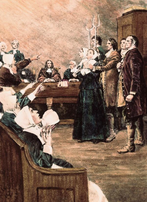 A rendering of the Salem Witch trials