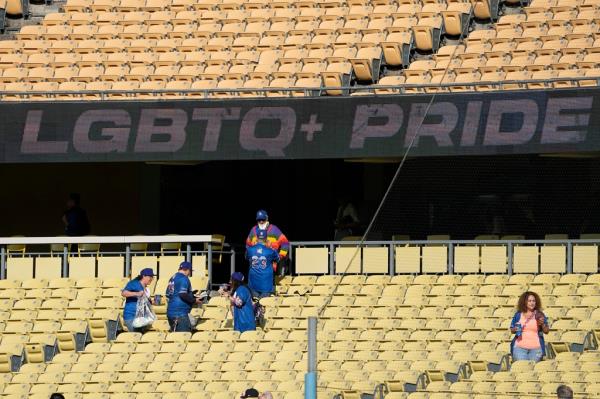 The stands were left mostly empty during the pre-game Pride Night ho<em></em>noring the Sisters.